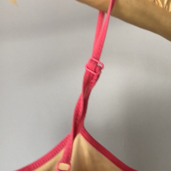 Intimate Classics Size SMALL yellow and pink striped spaghetti strap tank - Picture 3 of 7